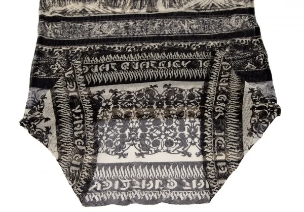 ジャンポールゴルチエ クラシックJean Paul GAULTIER CLASSIQUE グラフィックボーダーパワーネットTシャツ 黒クリーム40 K-118477_006