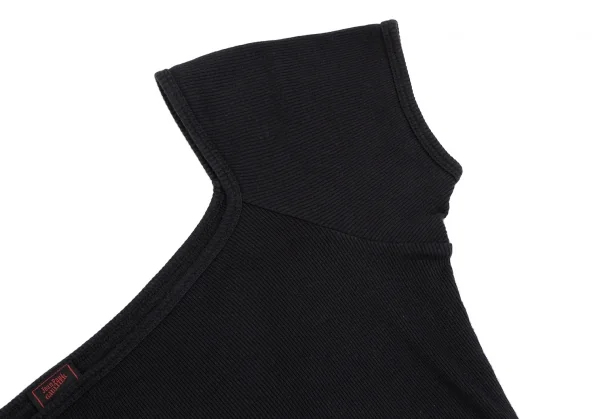ジャンポールゴルチエ クラシックJean Paul GAULTIER CLASSIQUE スクエアネックリブTシャツ 黒40 K-118478_005