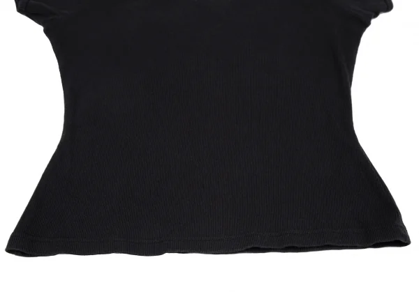 ジャンポールゴルチエ クラシックJean Paul GAULTIER CLASSIQUE スクエアネックリブTシャツ 黒40 K-118478_006