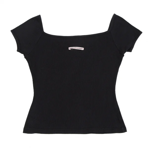 ジャンポールゴルチエ クラシックJean Paul GAULTIER CLASSIQUE スクエアネックリブTシャツ 黒40 K-118478_008