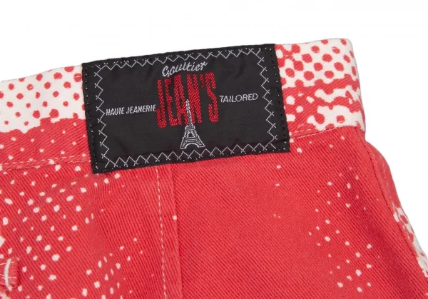 ゴルチエジーンズGAULTIER JEAN'S グラフィックミニスカート 赤白40 K-118488_010