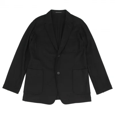 ヨウジヤマモト コスチュームドオムYohji Yamamoto COSTUME D' HOMME 動体裁断動体縫製ニットパッチポケットジャケット 黒