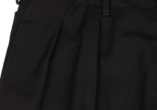 ヨウジヤマモト プールオムYohji Yamamoto POUR HOMME ウールギャバサイドベルトツータックパンツ 黒4 K-118508_003
