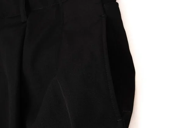 ヨウジヤマモト プールオムYohji Yamamoto POUR HOMME ウールギャバサイドベルトツータックパンツ 黒4 K-118508_004
