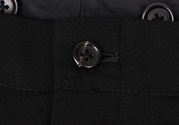 ヨウジヤマモト プールオムYohji Yamamoto POUR HOMME ウールギャバサイドベルトツータックパンツ 黒4 K-118508_005
