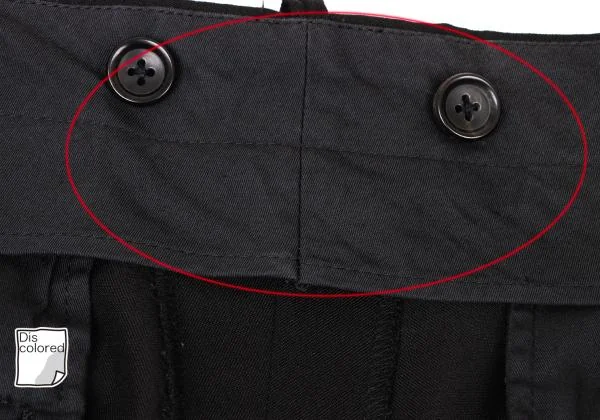 ヨウジヤマモト プールオムYohji Yamamoto POUR HOMME ウールギャバサイドベルトツータックパンツ 黒4 K-118508_008