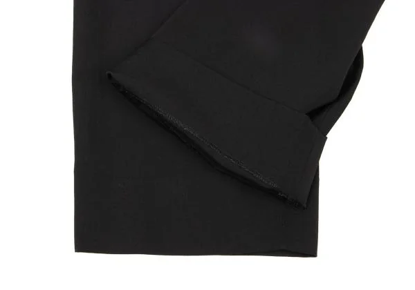 ヨウジヤマモト プールオムYohji Yamamoto POUR HOMME ウールギャバサイドベルトツータックパンツ 黒4 K-118508_012