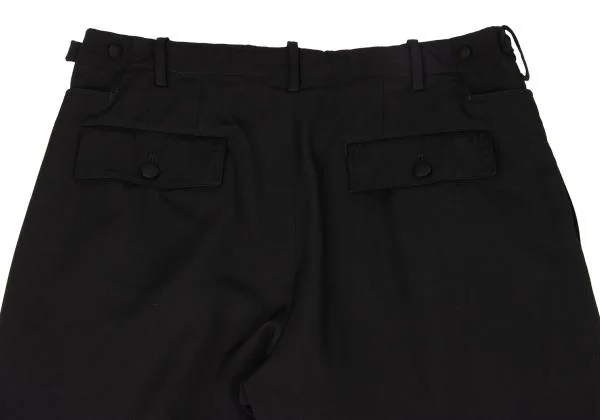 ヨウジヤマモト プールオムYohji Yamamoto POUR HOMME ウールギャバサイドベルトツータックパンツ 黒4 K-118508_014