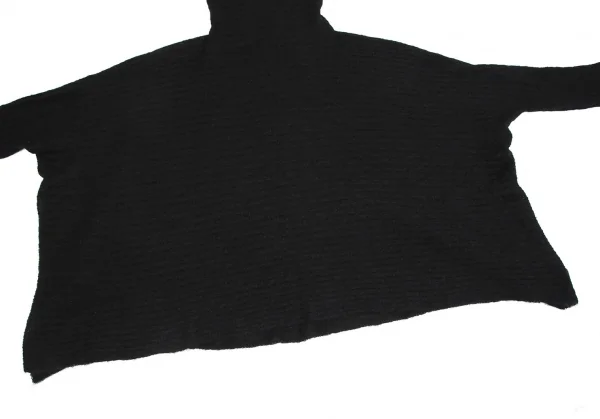 イッセイミヤケISSEY MIYAKE 132 5. モヘヤ混タートルネックポンチョニット 黒2 K-118510_007