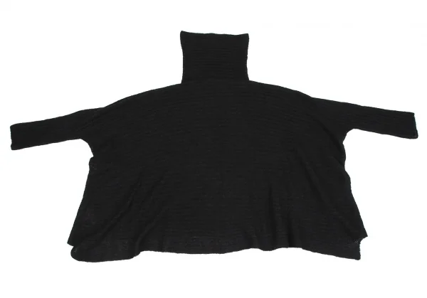 イッセイミヤケISSEY MIYAKE 132 5. モヘヤ混タートルネックポンチョニット 黒2 K-118510_009