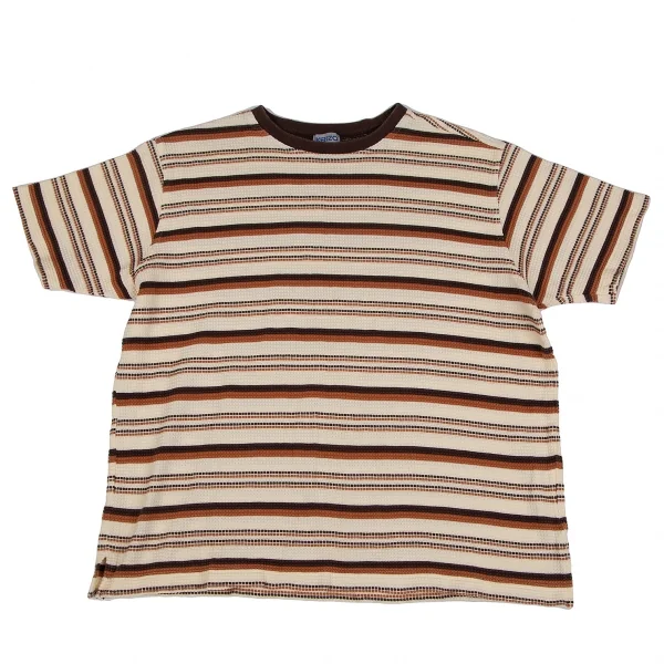 ケンゾー オムKENZO HOMME  オルタネイトボーダーサーマルTシャツ ベージュ茶F K-118524_001