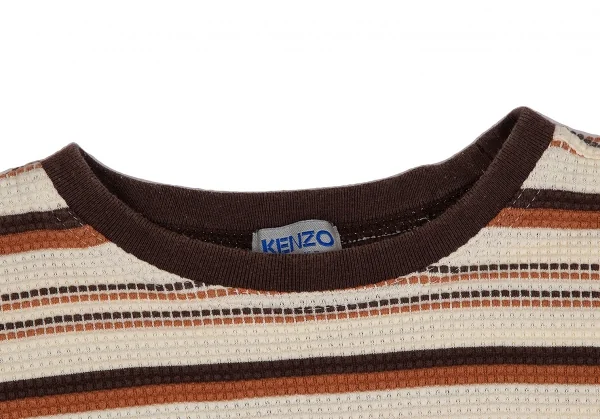ケンゾー オムKENZO HOMME  オルタネイトボーダーサーマルTシャツ ベージュ茶F K-118524_002