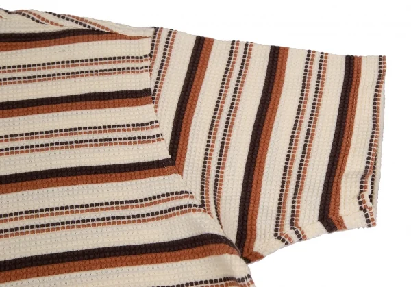 ケンゾー オムKENZO HOMME  オルタネイトボーダーサーマルTシャツ ベージュ茶F K-118524_004