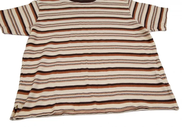 ケンゾー オムKENZO HOMME  オルタネイトボーダーサーマルTシャツ ベージュ茶F K-118524_005