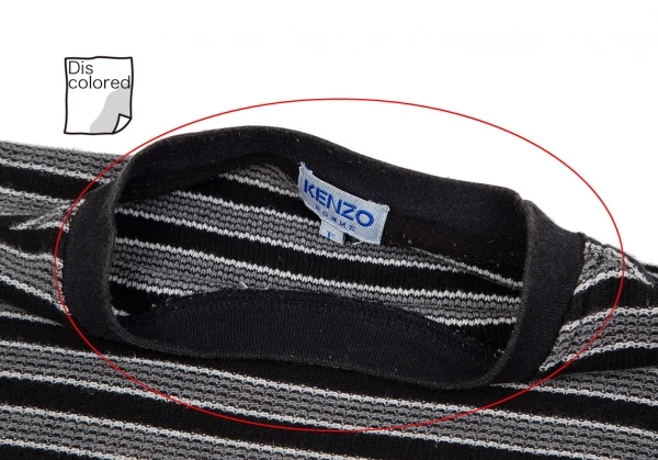 ケンゾー オムKENZO HOMME ボーダー織りTシャツ 黒グレーF K-118526_003