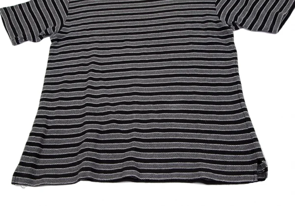 ケンゾー オムKENZO HOMME ボーダー織りTシャツ 黒グレーF K-118526_007