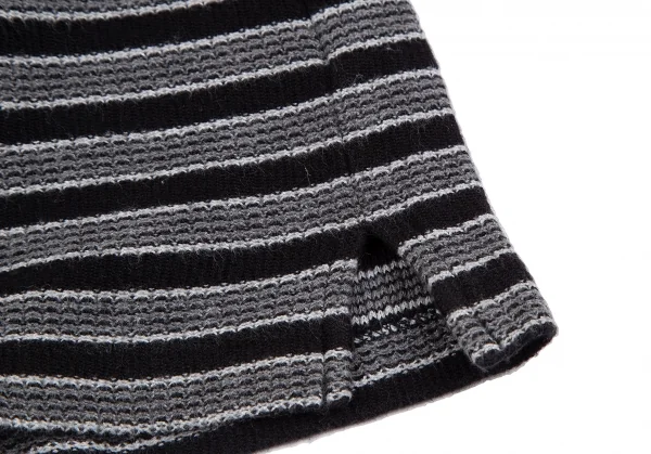 ケンゾー オムKENZO HOMME ボーダー織りTシャツ 黒グレーF K-118526_008