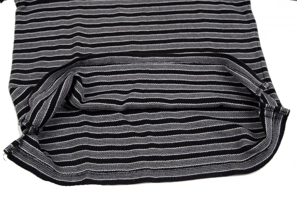 ケンゾー オムKENZO HOMME ボーダー織りTシャツ 黒グレーF K-118526_009