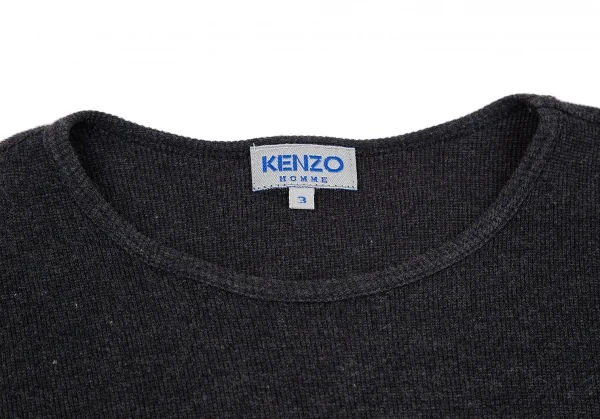 ケンゾー オムKENZO HOMME ストレッチリブカットソー チャコール3 K-118529_002