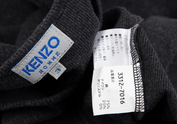 ケンゾー オムKENZO HOMME ストレッチリブカットソー チャコール3 K-118529_009