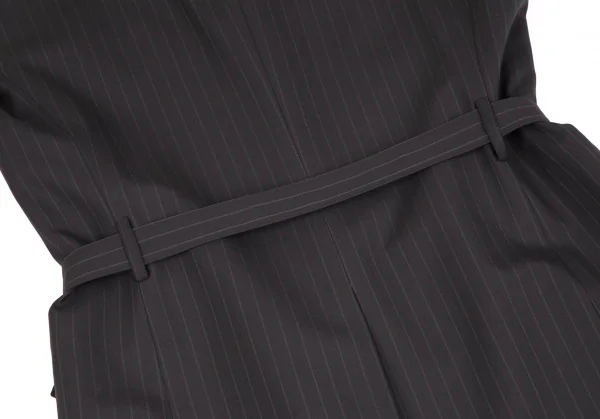 ジュンヤワタナベJUNYA WATANABE ストライプスリーブカットオフロングジャケット 茶S K-118550_014