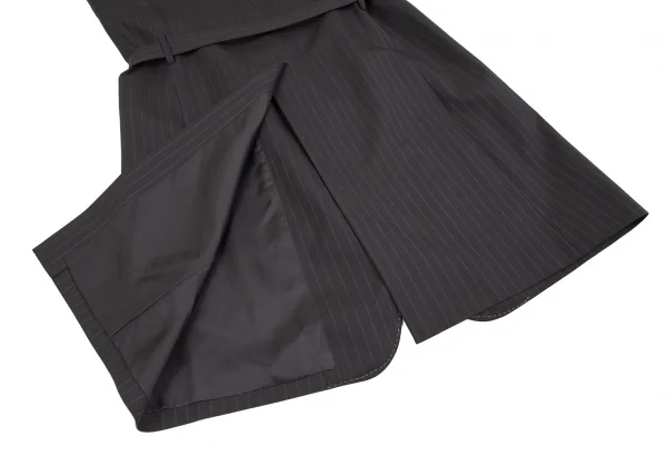 ジュンヤワタナベJUNYA WATANABE ストライプスリーブカットオフロングジャケット 茶S K-118550_015