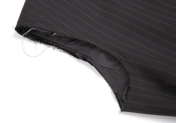 ジュンヤワタナベJUNYA WATANABE ストライプスリーブカットオフロングジャケット 茶S K-118550_005