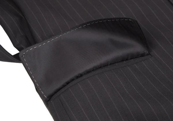 ジュンヤワタナベJUNYA WATANABE ストライプスリーブカットオフロングジャケット 茶S K-118550_009