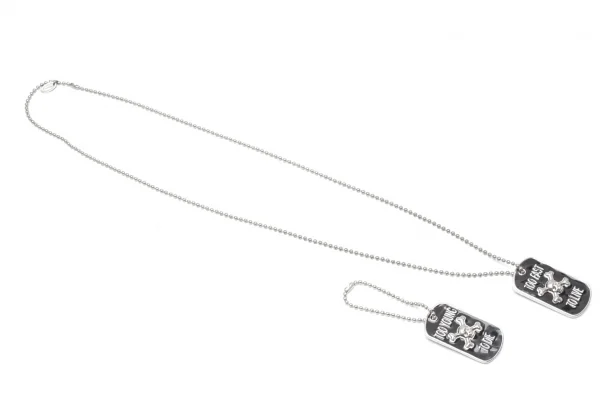 ヴィヴィアンウエストウッドVivienne Westwood ダブルスカルドッグタグネックレス 黒シルバー K-118560_002