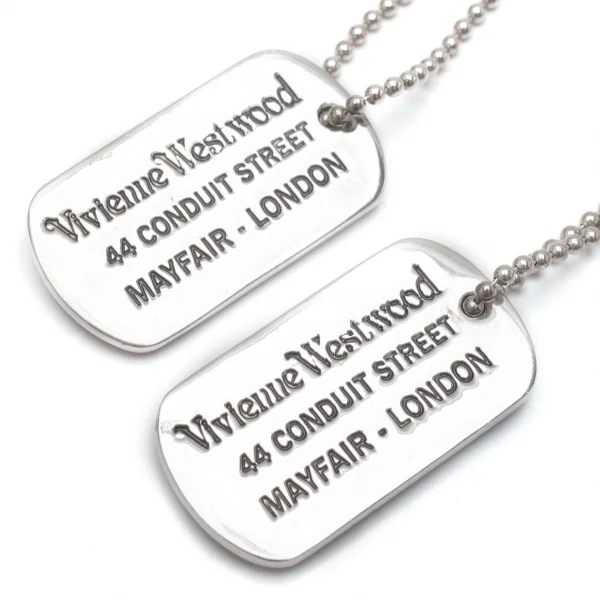 ヴィヴィアンウエストウッドVivienne Westwood ダブルスカルドッグタグネックレス 黒シルバー K-118560_007