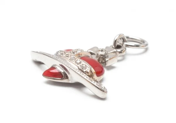 ヴィヴィアンウエストウッドVivienne Westwood ディアマンテハートネックレストップ 赤シルバー K-118561_003