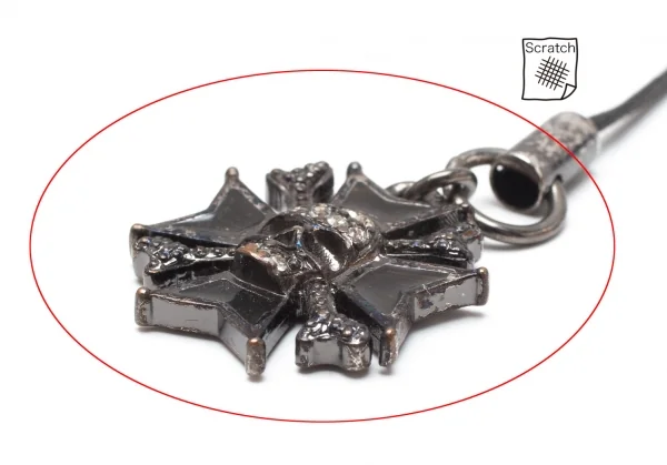 ヴィヴィアンウエストウッドVivienne Westwood アイアンクロススカルストラップ ガンメタ K-118562_003