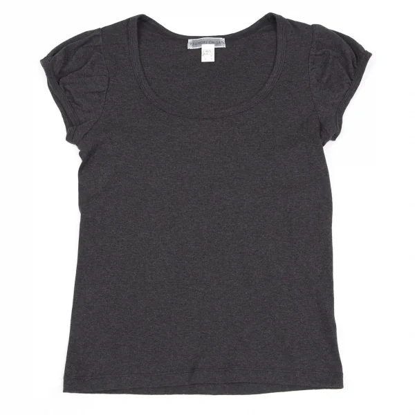 ツモリチサトTSUMORI CHISATO ギャザーフレンチスリーブTシャツ チャコール2 K-118590_002