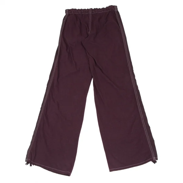 アツロウタヤマATSURO TAYAMA 製品染めサイドシャーリングテープ切替ワイドパンツ 紫36 K-118591_011