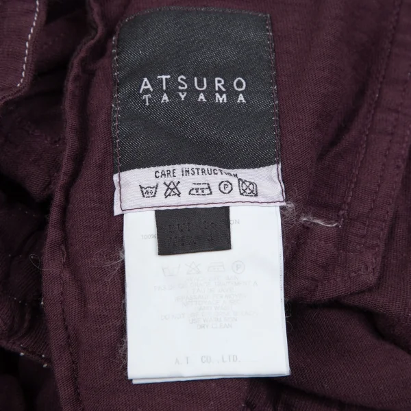 アツロウタヤマATSURO TAYAMA 製品染めサイドシャーリングテープ切替ワイドパンツ 紫36 K-118591_013