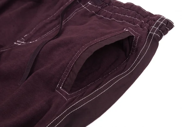 アツロウタヤマATSURO TAYAMA 製品染めサイドシャーリングテープ切替ワイドパンツ 紫36 K-118591_006