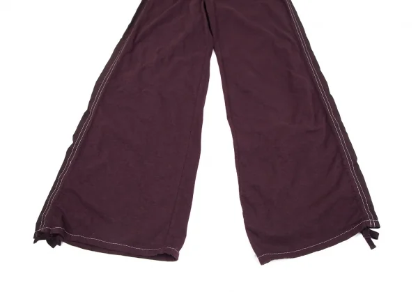 アツロウタヤマATSURO TAYAMA 製品染めサイドシャーリングテープ切替ワイドパンツ 紫36 K-118591_007