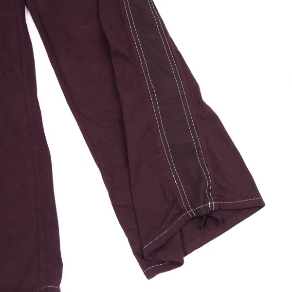 アツロウタヤマATSURO TAYAMA 製品染めサイドシャーリングテープ切替ワイドパンツ 紫36 K-118591_008