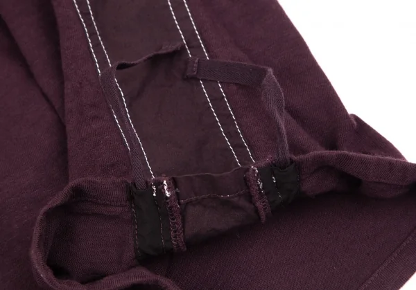 アツロウタヤマATSURO TAYAMA 製品染めサイドシャーリングテープ切替ワイドパンツ 紫36 K-118591_009