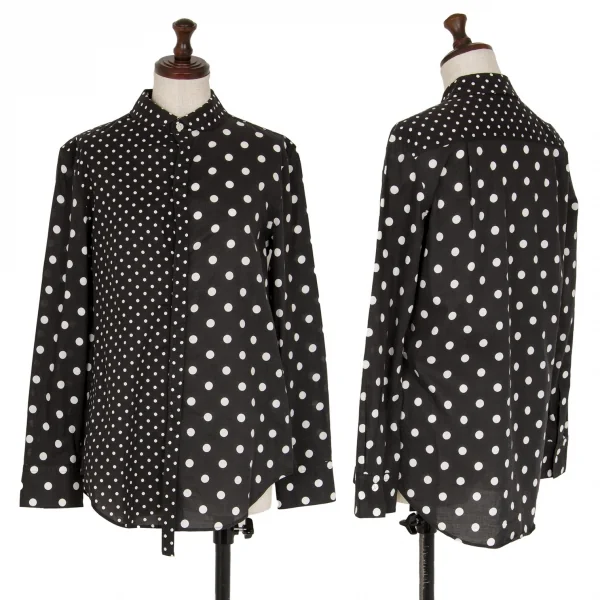 Y's Dot Printed Long Sleeve Shirt Black 1 K-118602_001