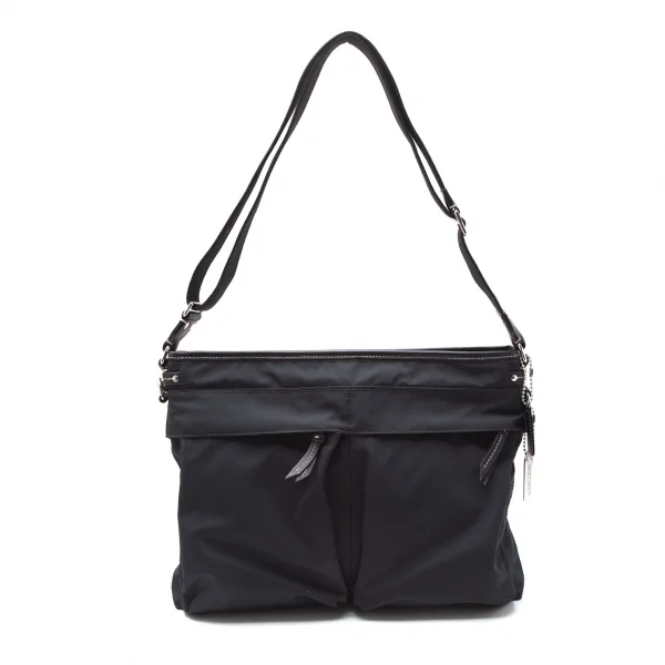 コーチCOACH 70119 ジップポケットナイロンショルダーバッグ 黒 K-118617_002