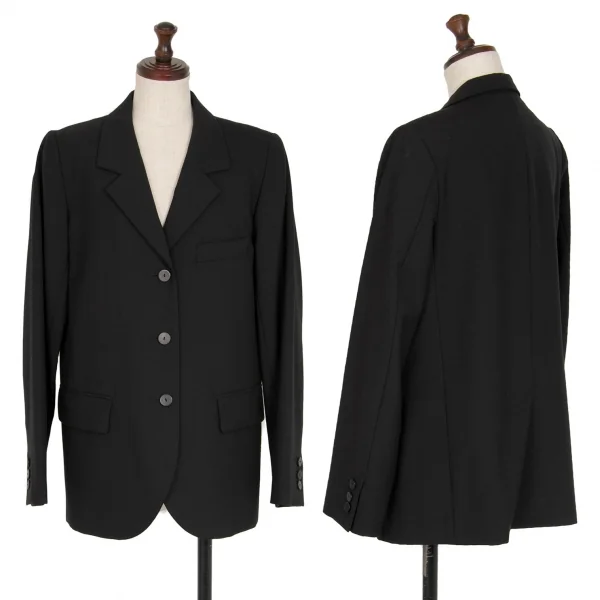 アニエスベーagnes b. ウールポリテーラードジャケット 黒1 K-118623_001