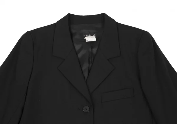アニエスベーagnes b. ウールポリテーラードジャケット 黒1 K-118623_003