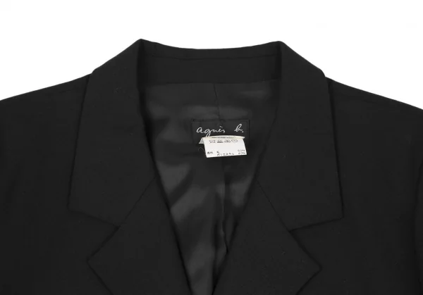 アニエスベーagnes b. ウールポリテーラードジャケット 黒1 K-118623_004