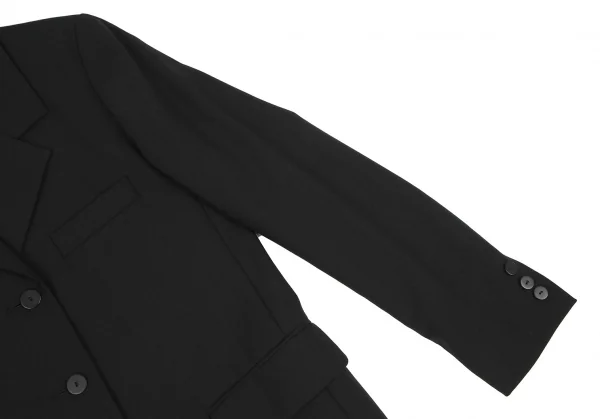 アニエスベーagnes b. ウールポリテーラードジャケット 黒1 K-118623_007