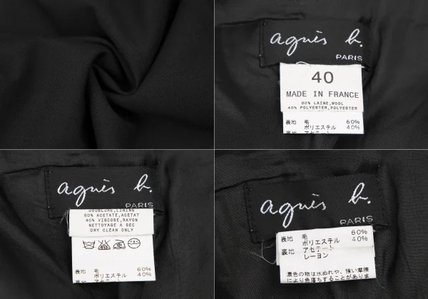 アニエスベーagnes b. ウールポリセットアップ 黒1・40 K-118625_019