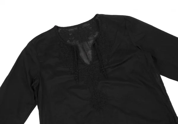 zucca Floral Embroidery Skipper Long Sleeve Blouse K-118639_003