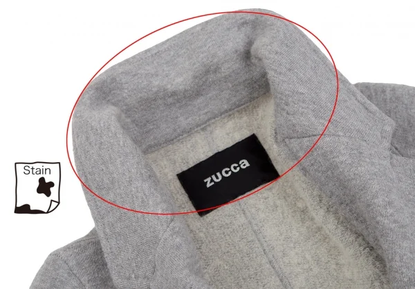 ズッカzucca コットンウールスウェットテーラードジャケット グレーM K-118644_004