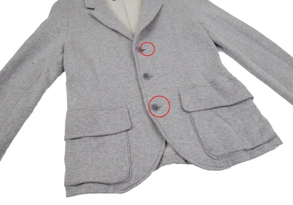 ズッカzucca コットンウールスウェットテーラードジャケット グレーM K-118644_009