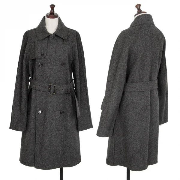 zucca Washed Wool Trench Coat Charcoal M K-118645_001